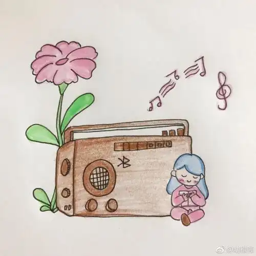 让我来享受音乐简笔画