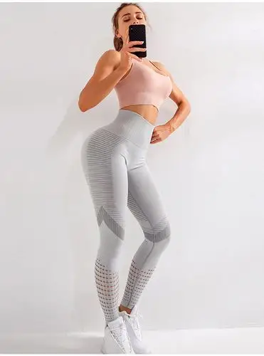 女性高腰弹力无缝压缩瑜伽腿裤