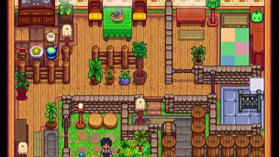 静星星露谷物语小屋装修格球壁纸腌菜小屋