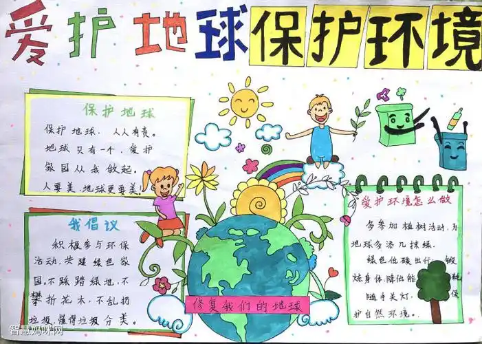 保护环境地球一小时手抄报