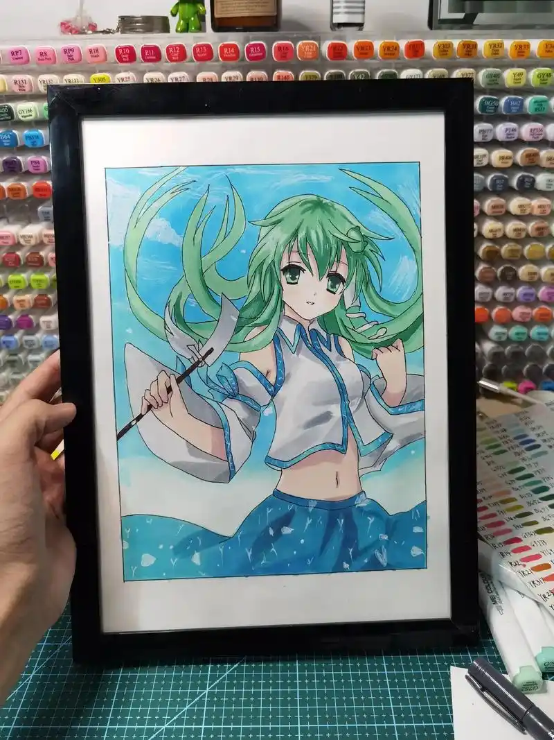手绘 #二次元 #上色过程 #临摹 #马克笔  - 抖音