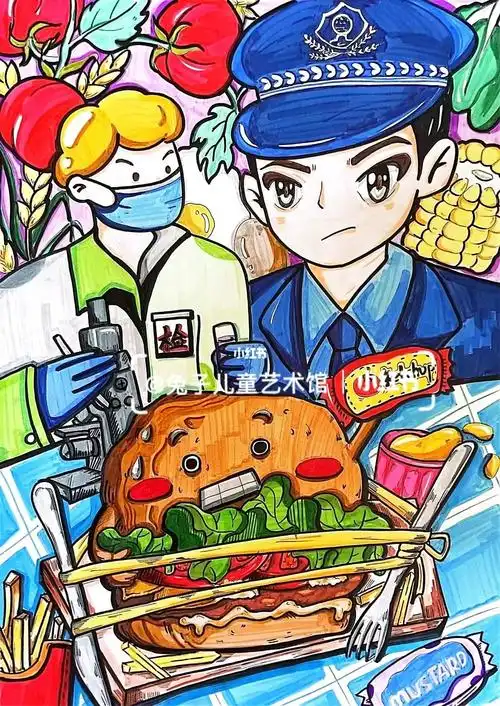 🐰儿童画绘画🎨《食品安全》
