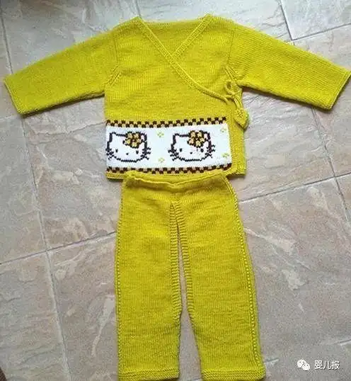 简单漂亮的婴儿斜襟毛衣套装编织,附详细教程