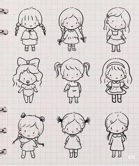 可爱人物简笔画呆萌