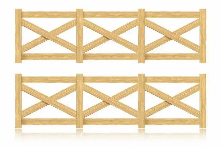 x形的木栅栏木围栏png图片免抠矢量素材