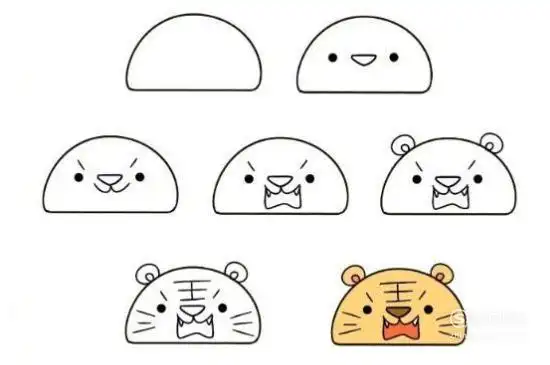 猪 青蛙简笔画图片 半圆画动物视频教程半圆与方形简笔画简笔画半圆成