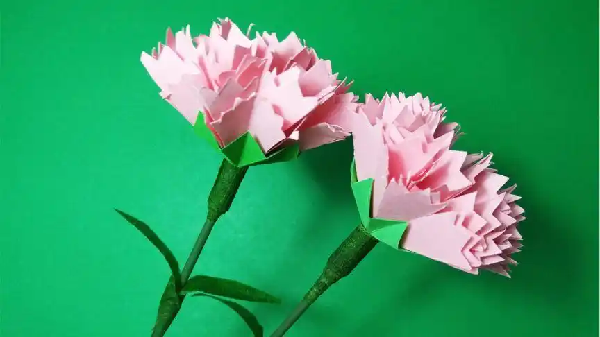 母亲节送妈妈的礼物来了,亲手做一束漂亮的康乃馨手工花送妈妈