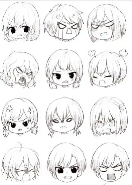 原画技巧讲解课堂:q版人物不同脸型的画法_米塔_眼睛_风格