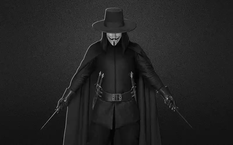 黑客bolo tie匿名者v怪客v字仇杀队面具笑脸波洛领带