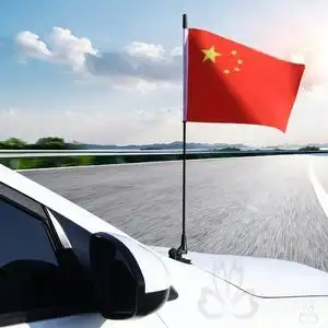 车用外置粘贴式车旗杆汽车车载五星红旗车窗小国旗子车顶天线旗子