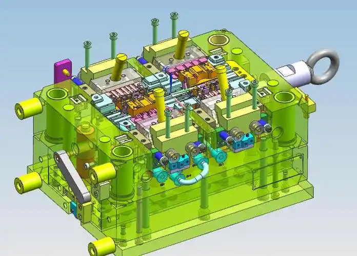 两点针阀热流道精密模具薄壁塑料模具图纸