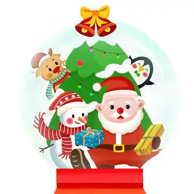 圣诞节创意圣诞树元素png素材彩色卡通手绘冬天冬季唯美圣诞建筑风景