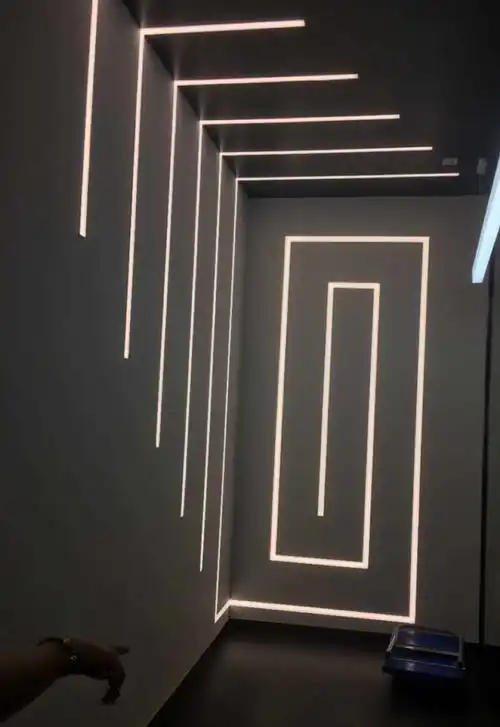 led线条灯铝合金灯槽嵌入式灯带造型长条形灯条墙壁线性射灯 一米整套