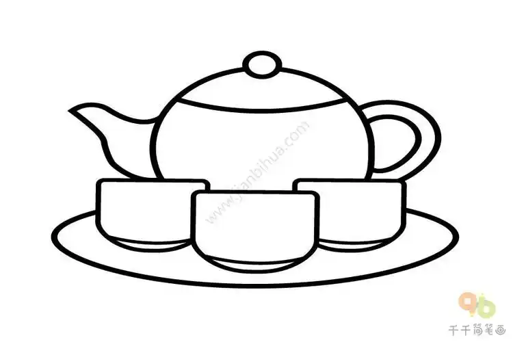 一起来品茶茶具简笔画