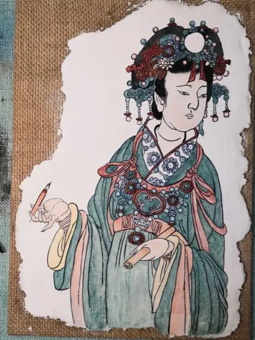 神还原97永乐宫壁画临摹-水星神像