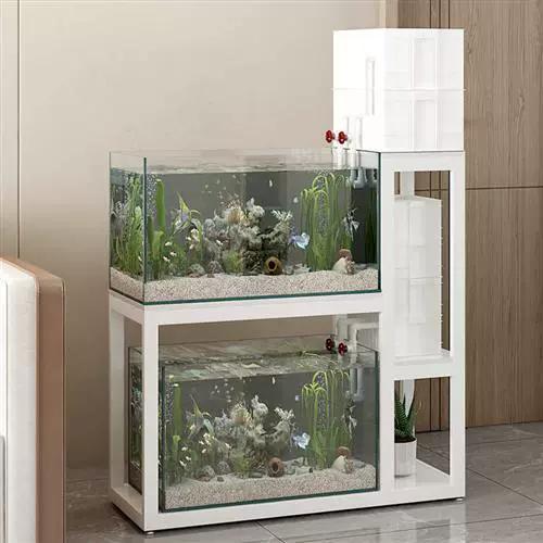 新款落地鱼缸架超强承重底架子金属底座周转箱专用架花架一体实木