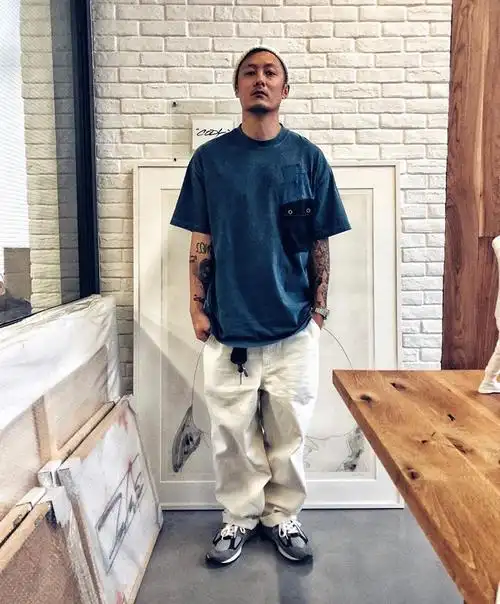 madness潮牌mdns余文乐同款短袖t恤男军事风口袋补丁印花短袖大码宽松