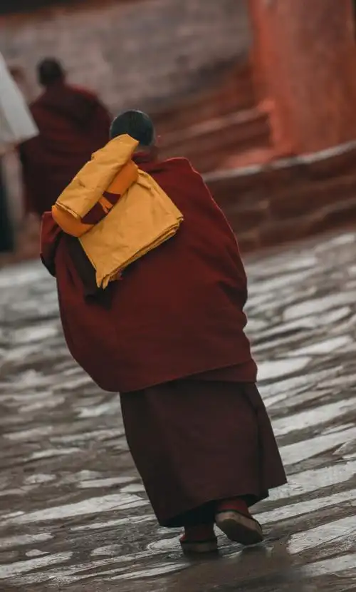 背影僧侣扎什伦布寺