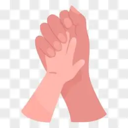 卡通手绘大手牵小手免抠素材