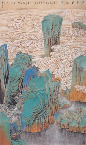 《永远的武夷》青绿山水 220cm×145cm 2007年