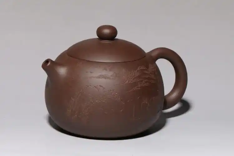 清水泥 特大手工西施壶 大茶壶茶具大壶纯手工汝窑紫砂景德镇 玫红色