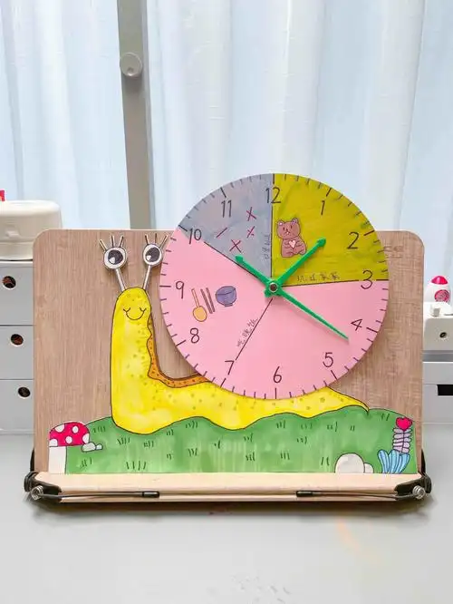 小学二年级手工动物蜗牛钟表钟面制作