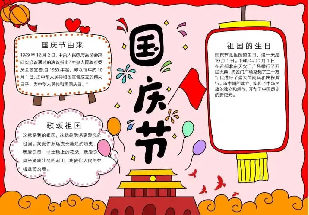 国庆节的手抄报来了咯,跟老师一起画起来吧! 关 - 抖音