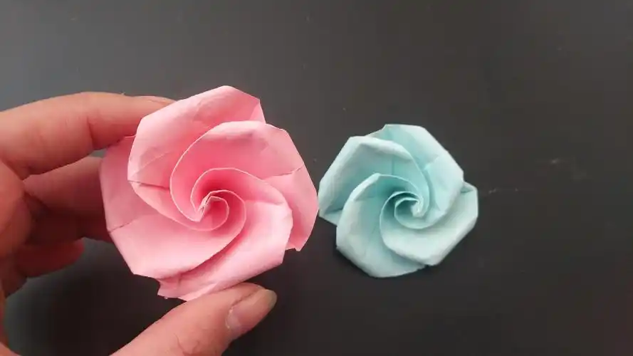 情人节漂亮的玫瑰花折纸,做法真的好简单,手工折纸视频