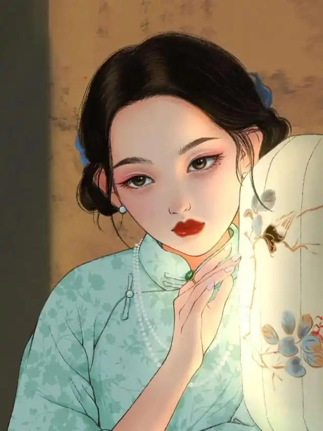 手绘民国风旗袍女生头像,太惊艳了