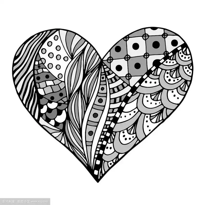 图案爱心素描