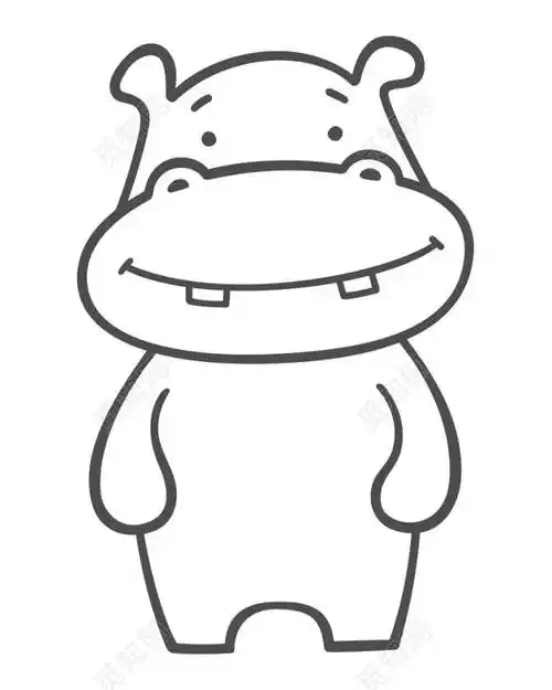 河马简笔画 河马简笔画 简单漂亮