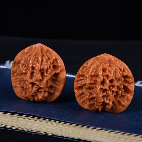 天然文玩核桃机刷核桃包浆玉化野生官帽核桃狮子头把玩盘玩核桃
