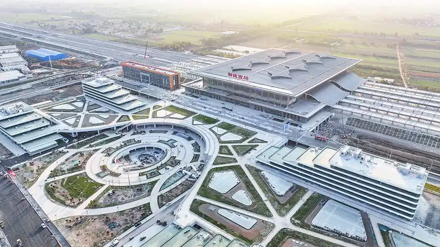 鸟瞰全貌济郑高铁聊城西站最新图片来了