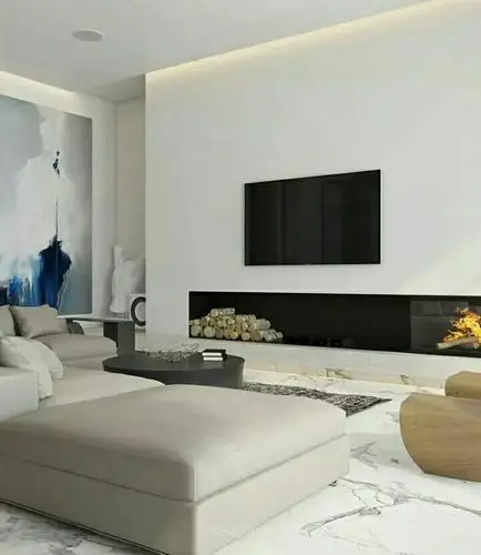 红门搭配灰色系电视墙_齐家装修问答