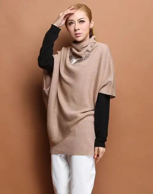 深杏色短袖时尚针织衫