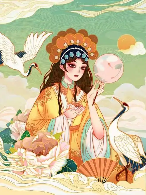 京剧戏曲国潮精美插画素材 - psd素材网