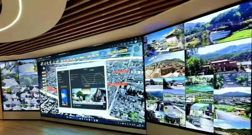 大理剑川古城智慧文旅数字化平台实时监控全景 大理州委宣传部 供图
