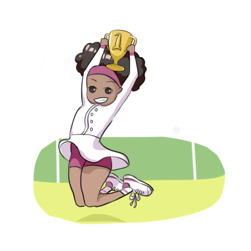 美国网球公开赛运动员拿奖卡通插画