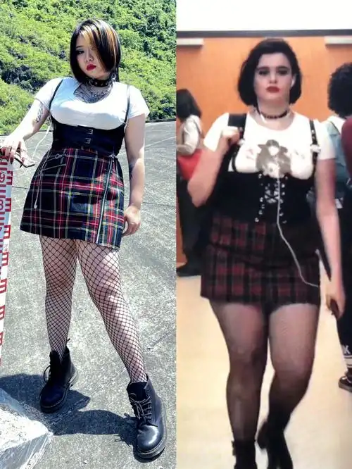 150斤亢奋女孩穿搭妆容假期出游朋克穿搭