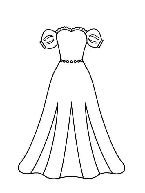 6种不同公主裙的儿童简笔画素材,初学者,简单实用儿童简笔画:漂亮的叶