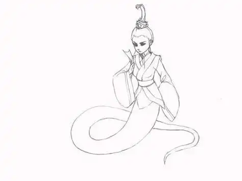 女娲造人简笔画简单又漂亮