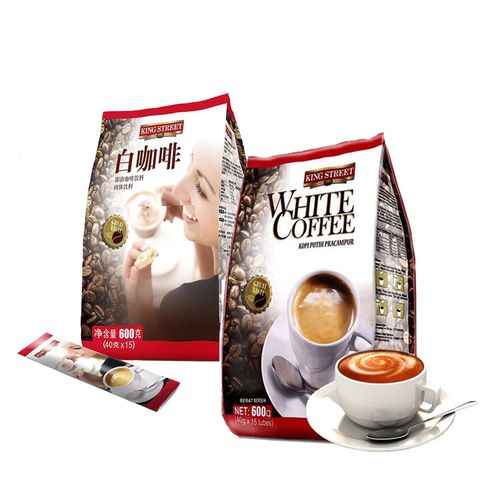 马来西亚 kingstreet皇道白咖啡原味三合一速溶榛果600g即溶