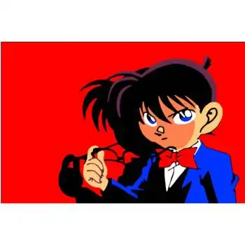 动漫动物人物手绘创意填色画手工装饰画柠檬黄名侦探柯南带盒子5个