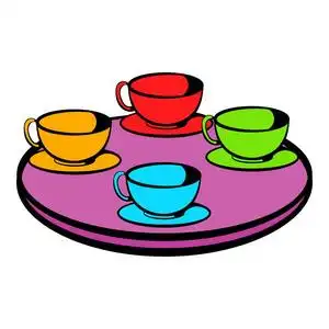 咖啡过山车咖啡杯旋转木马图标,图标卡通照片