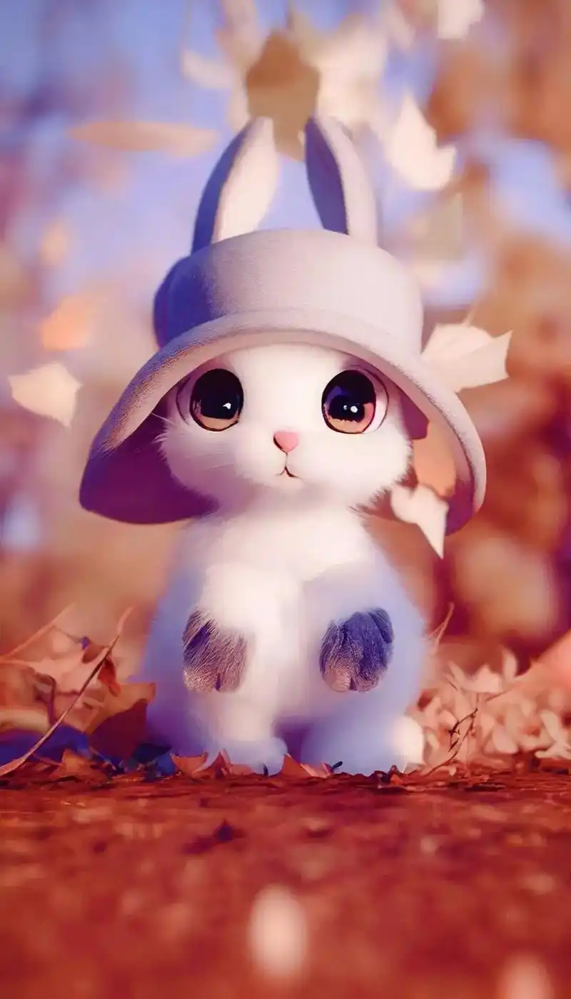 可爱的小兔子壁纸系列三,灰蓝色系列,48张无水印