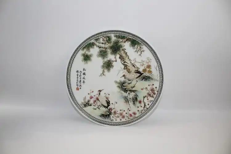 百年艺术精品赏析程意亭作粉彩花鸟赏盘