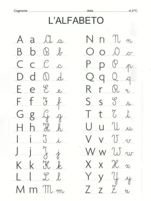 意大利语手写体练字