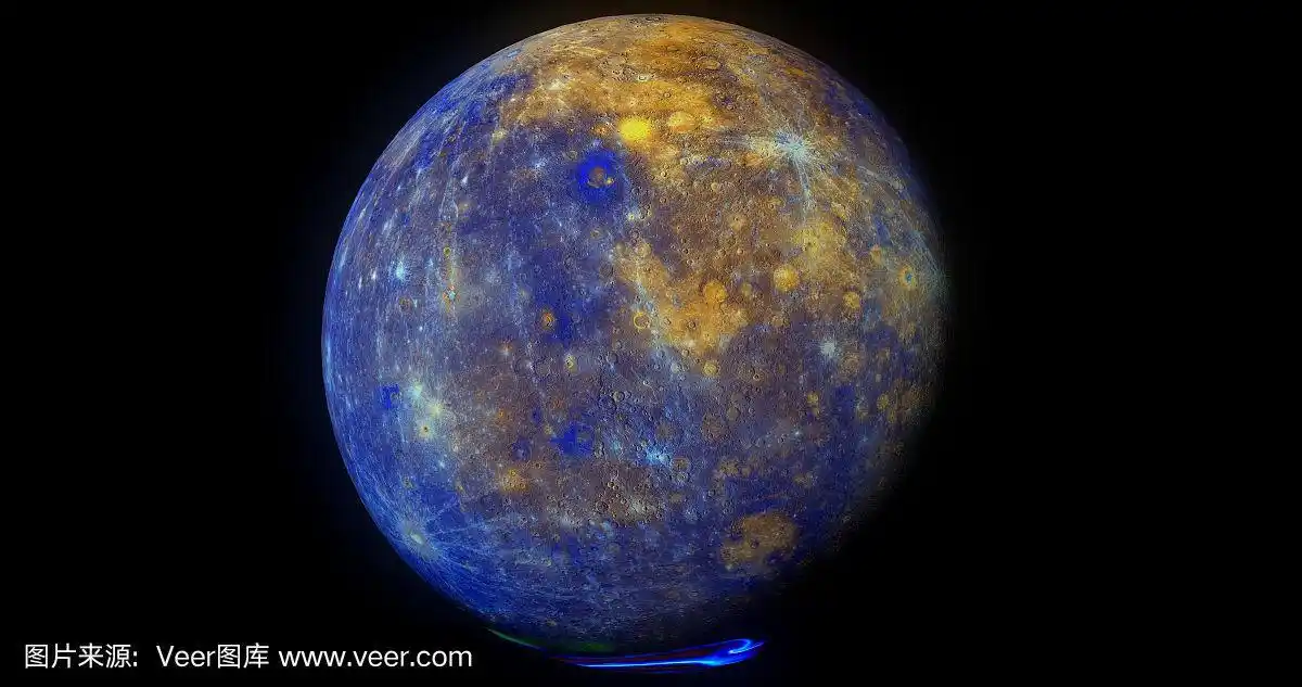 水星,充满的,行星,地球形,太空
