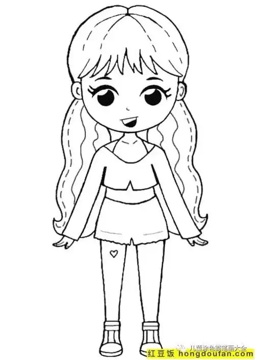 超萌超简单卡通女孩画法可爱(109张超极简案的q版娃娃小女生小姐姐