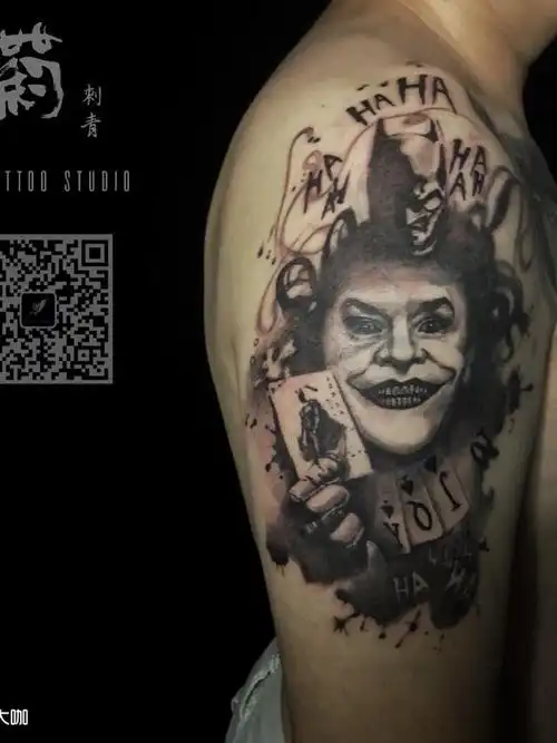 joker_纹身图案手稿图片_金晓的纹身作品集
